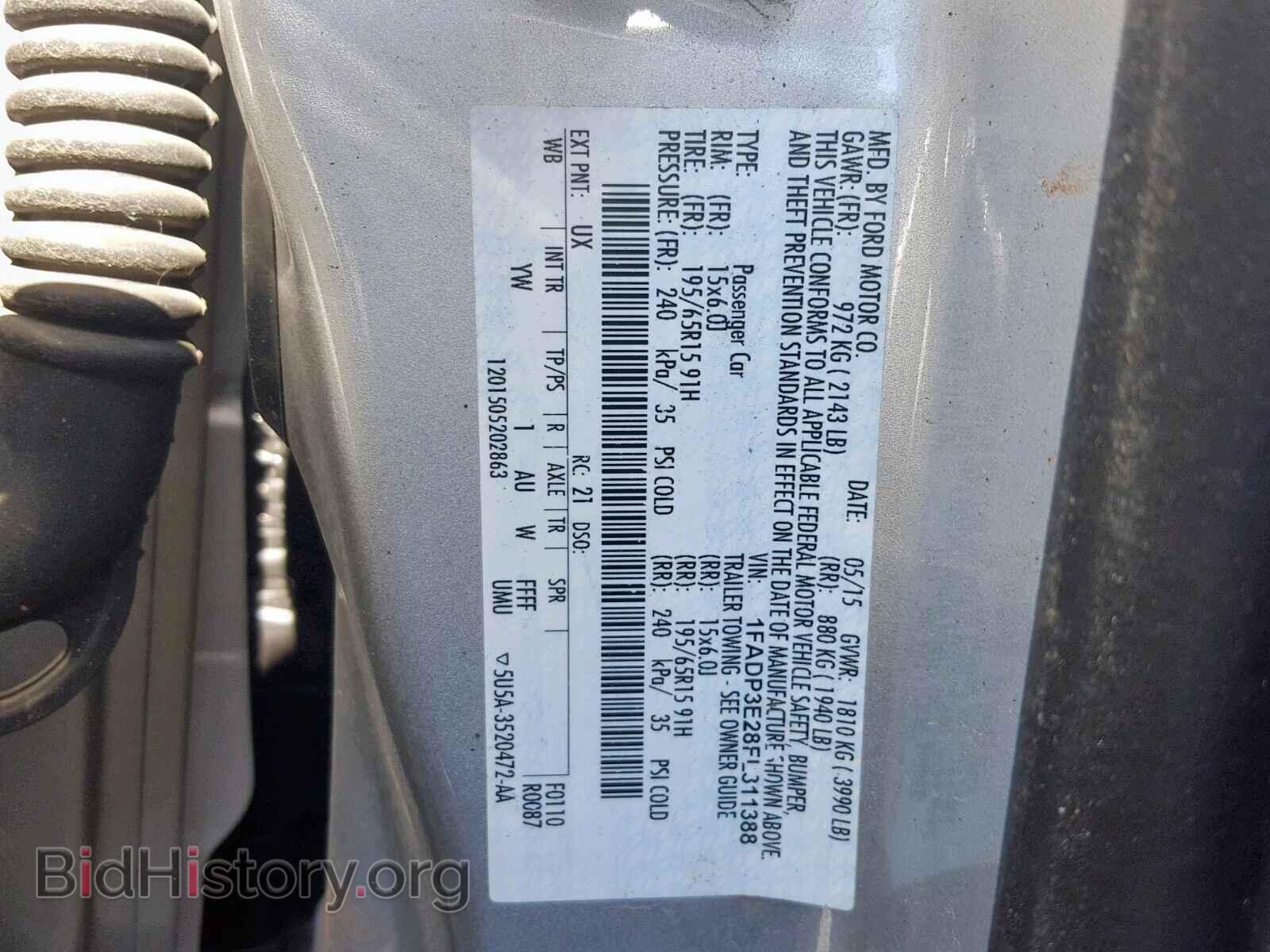 2015 FORD FOCUS - VIN: 1FADP3E28FL311388 - Фото 10