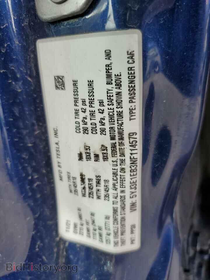 2022 TESLA MODEL 3 - VIN: 5YJ3E1EB3NF114579 - Photo 12