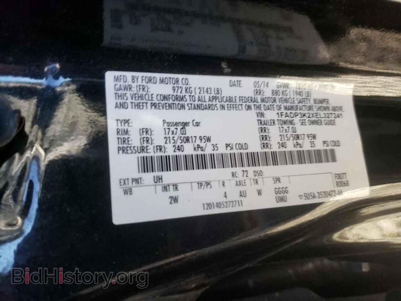 2014 FORD FOCUS - VIN: 1FADP3K2XEL327241 - Фото 10