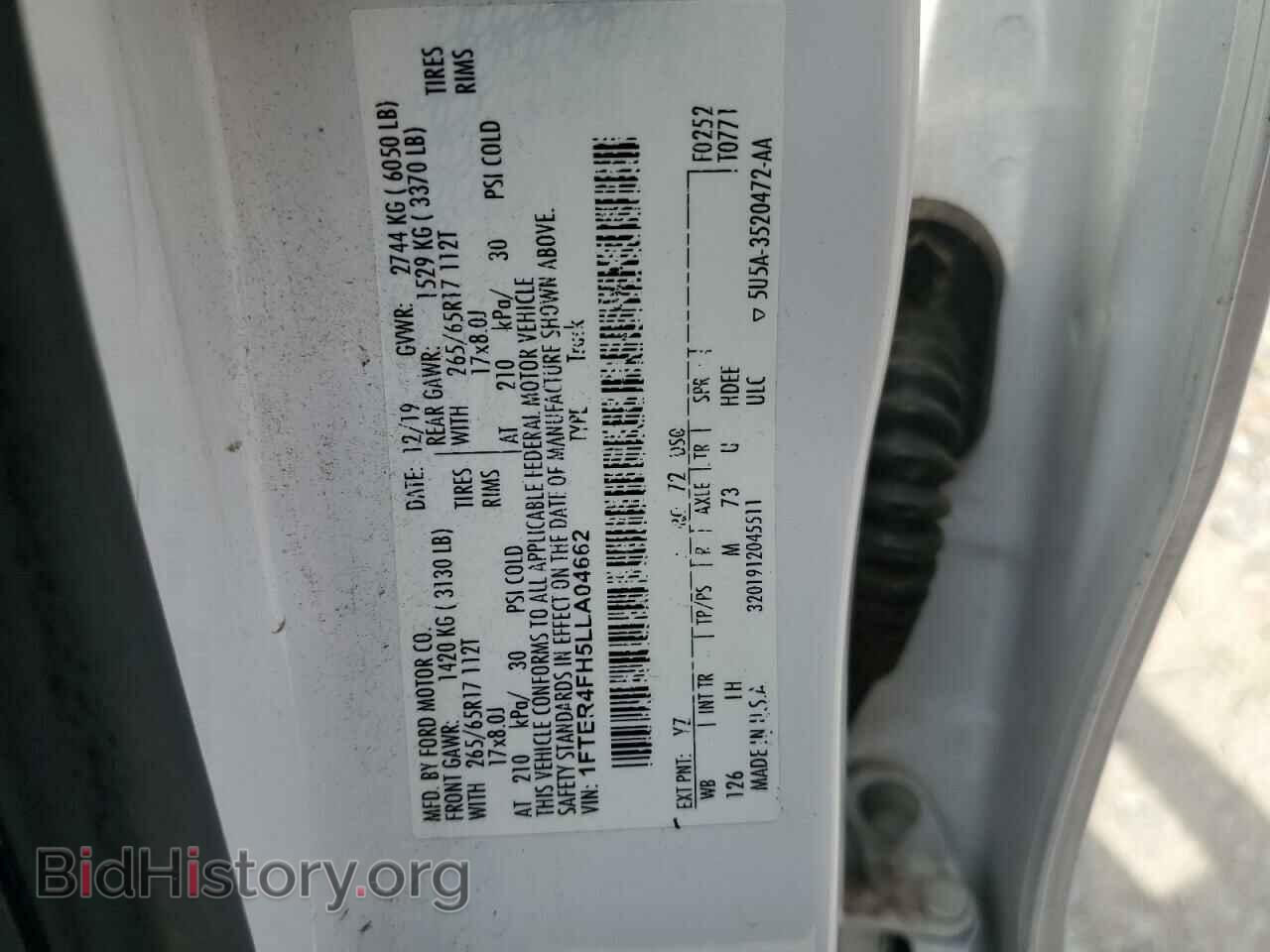 2020 FORD RANGER - VIN: 1FTER4FH5LLA04662 - Фото 12