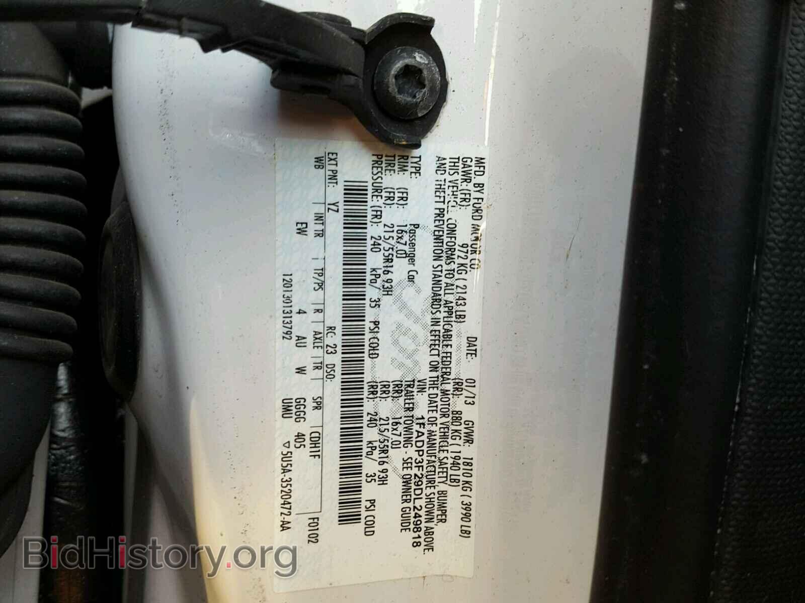 2013 FORD FOCUS - VIN: 1FADP3F29DL249818 - Фото 10
