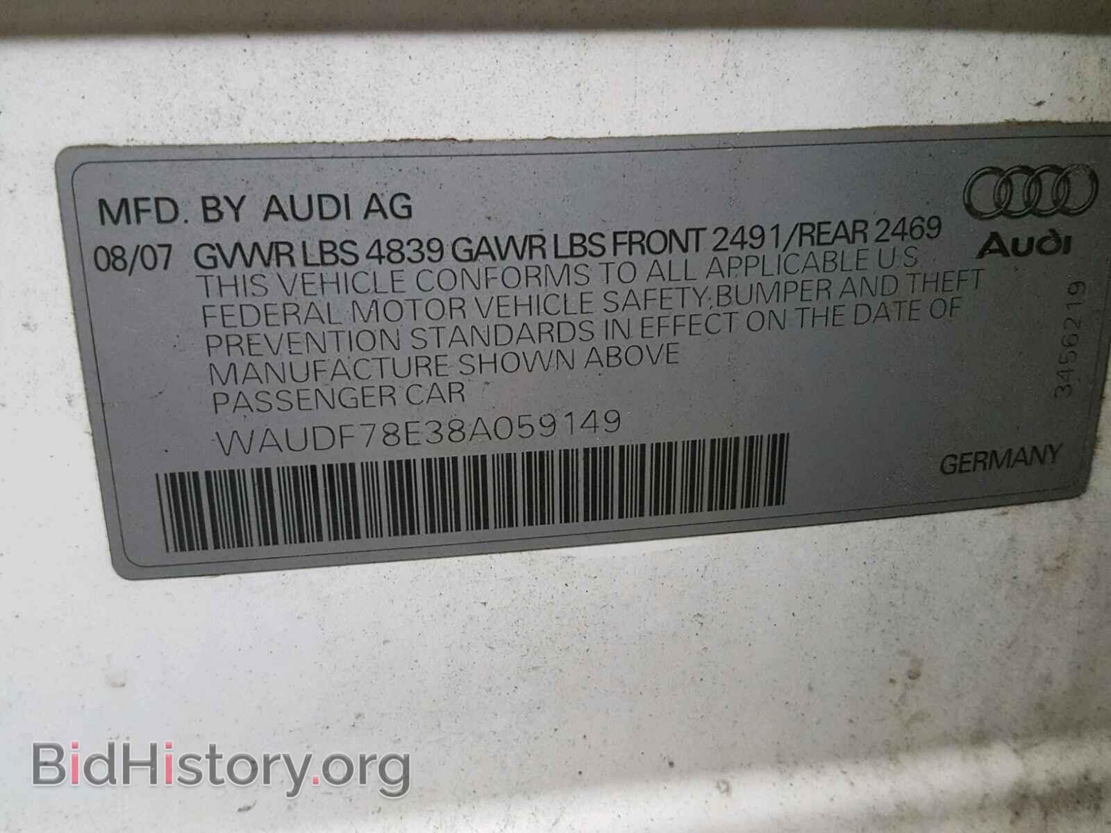 2008 AUDI A4 - VIN: WAUDF78E38A059149 - Photo 10