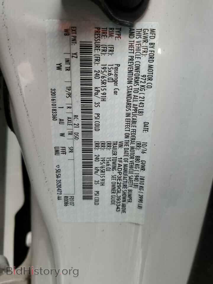 2016 FORD FOCUS - VIN: 1FADP3E29GL393343 - Фото 12