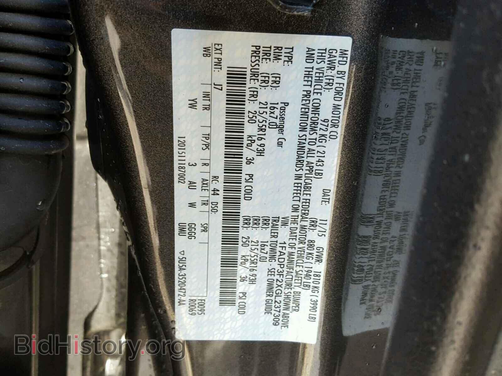 2016 FORD FOCUS - VIN: 1FADP3F2XGL237309 - Фото 10
