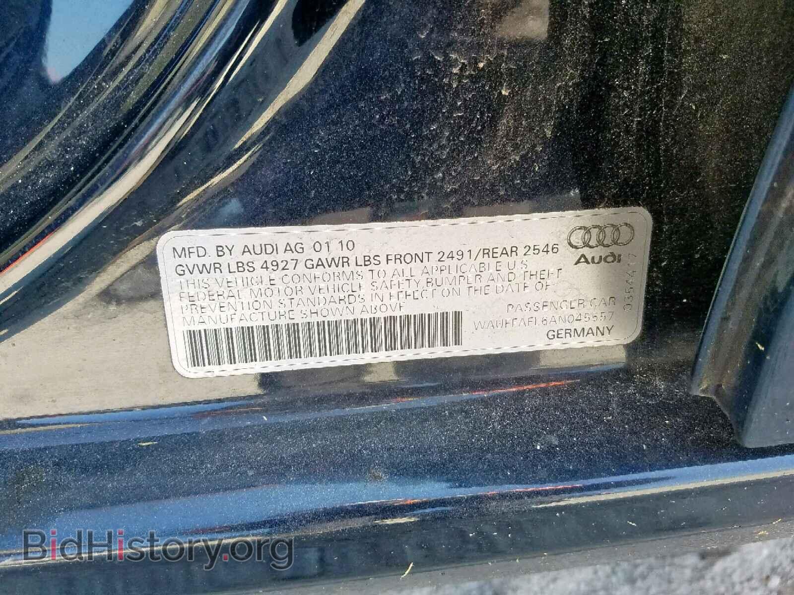 2010 AUDI A4 - VIN: WAUFFAFL6AN045557 - Фото 10