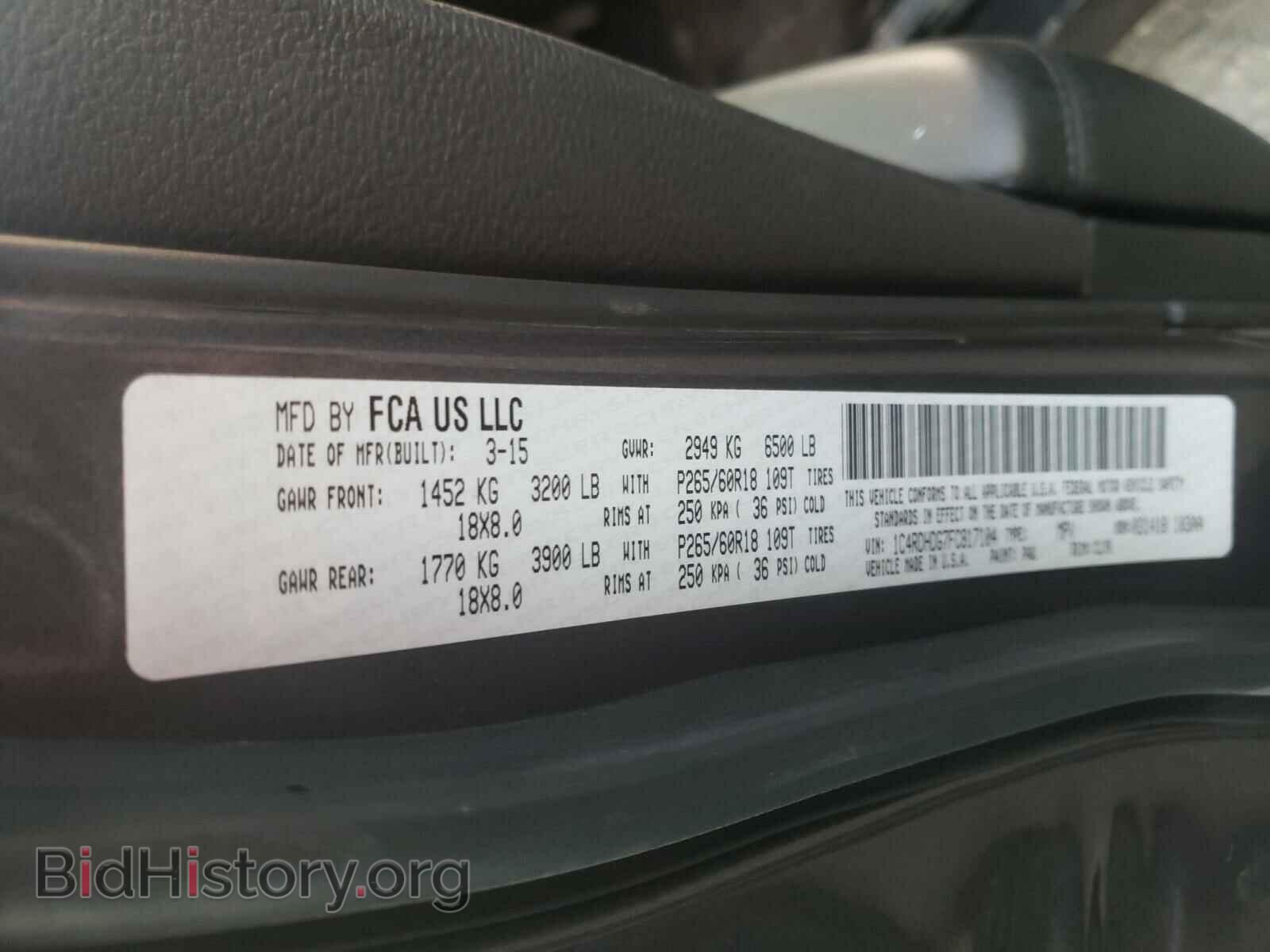 2015 DODGE DURANGO - VIN: 1C4RDHDG7FC817104 - Фото 10