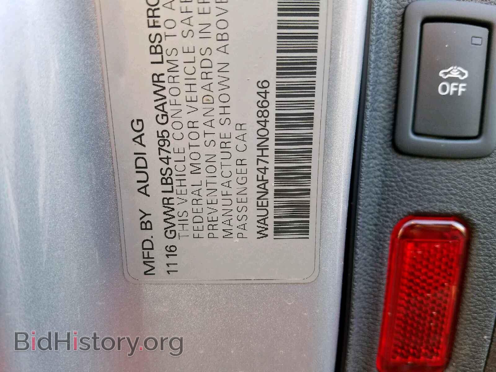 2017 AUDI A4 - VIN: WAUENAF47HN048646 - Фото 10
