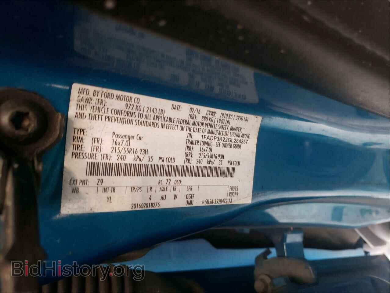 2016 FORD FOCUS - VIN: 1FADP3K22GL284257 - Фото 10