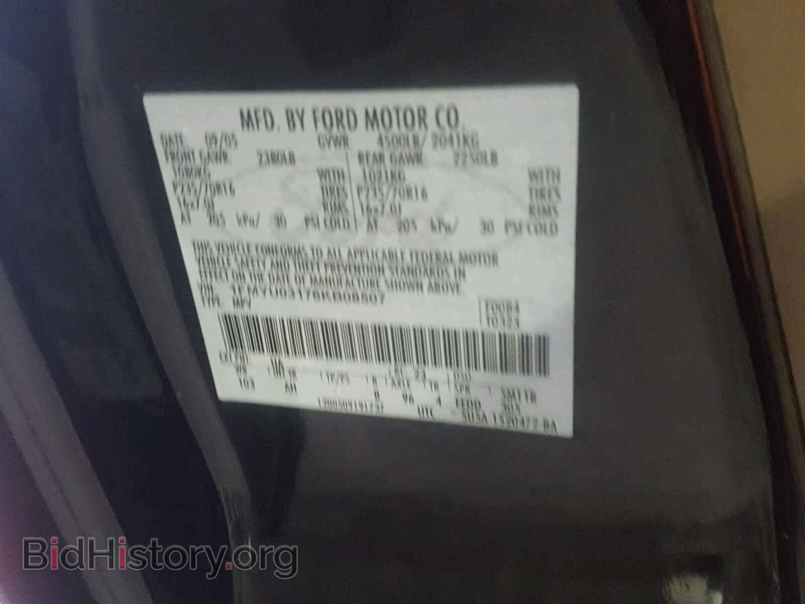 2006 FORD ESCAPE - VIN: 1FMYU03176KB08507 - Фото 10