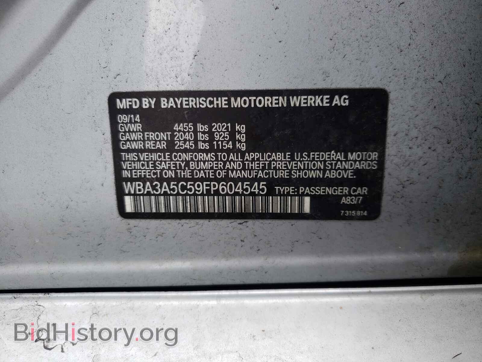 2015 BMW 3 SERIES - VIN: WBA3A5C59FP604545 - Фото 10