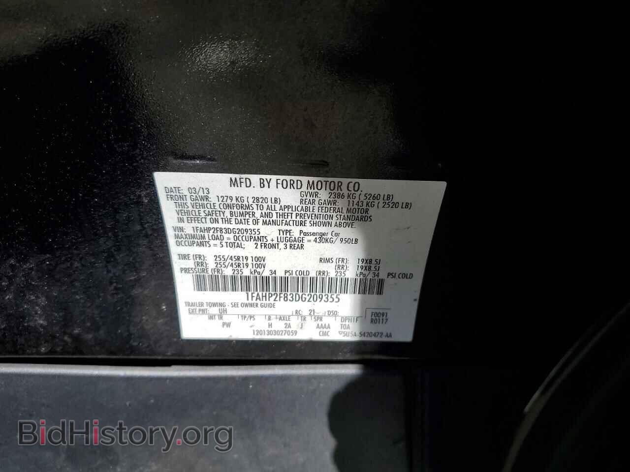 2013 FORD TAURUS - VIN: 1FAHP2F83DG209355 - Photo 12