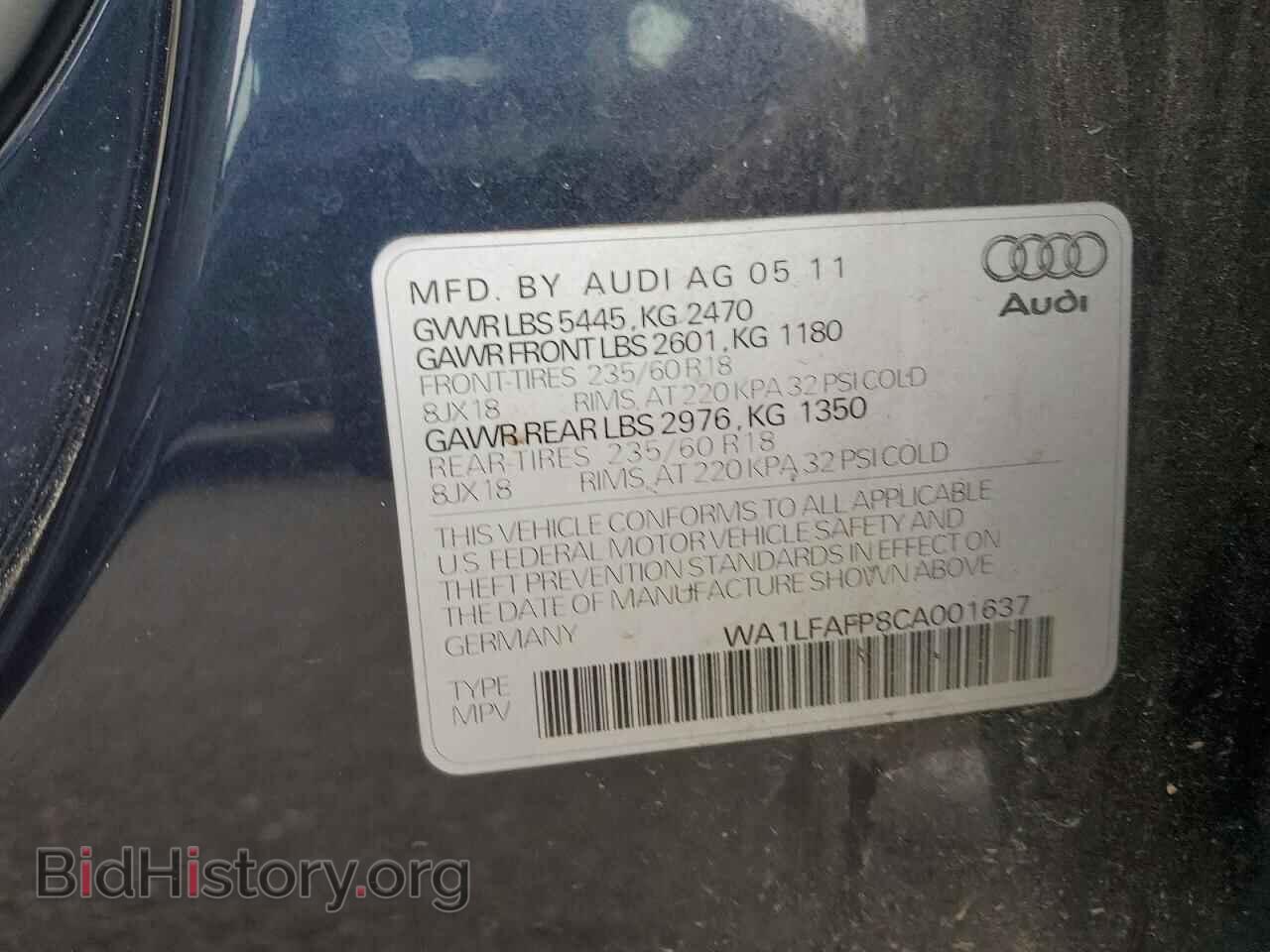 2012 AUDI Q5 - VIN: WA1LFAFP8CA001637 - Photo 12