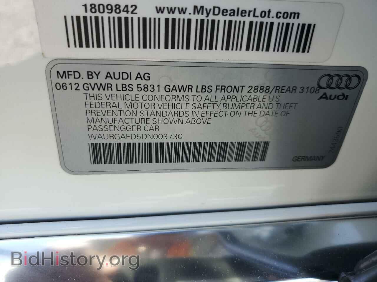 2013 AUDI A8 - VIN: WAURGAFD5DN003730 - Фото 13