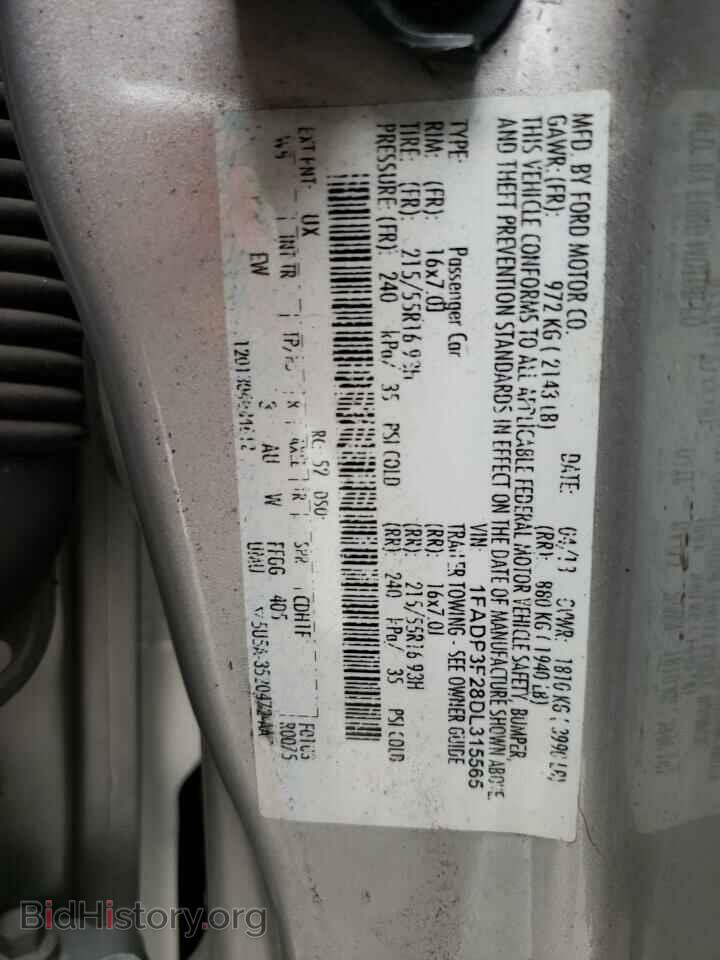 2013 FORD FOCUS - VIN: 1FADP3F28DL315565 - Фото 10