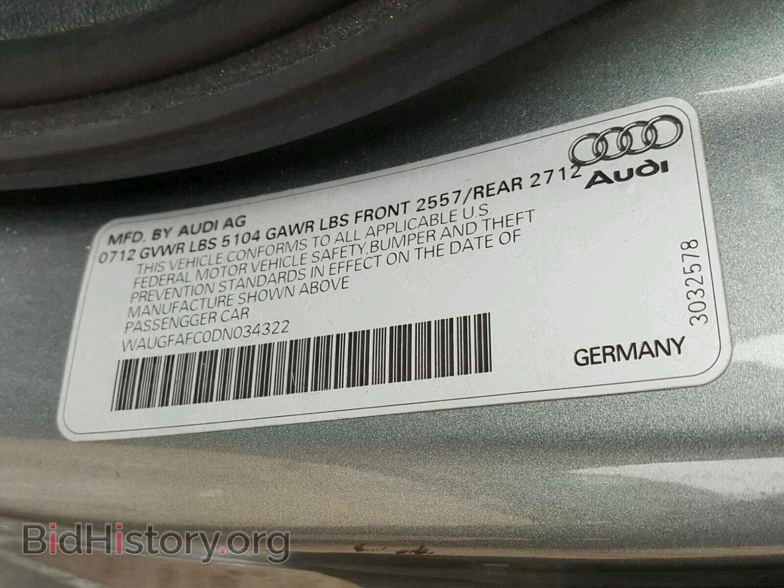 2013 AUDI A6 - VIN: WAUGFAFC0DN034322 - Photo 10