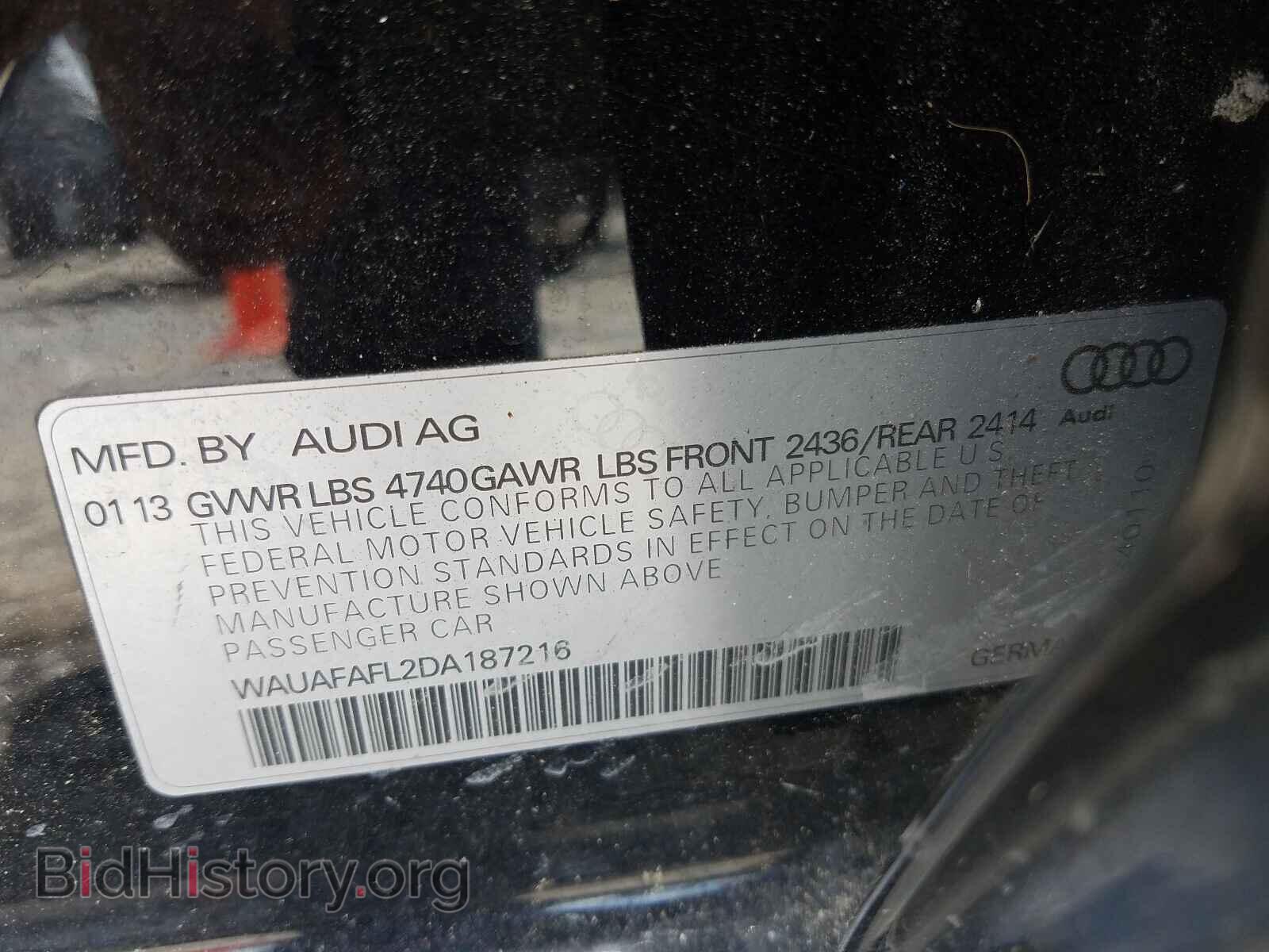 2013 AUDI A4 - VIN: WAUAFAFL2DA187216 - Photo 10