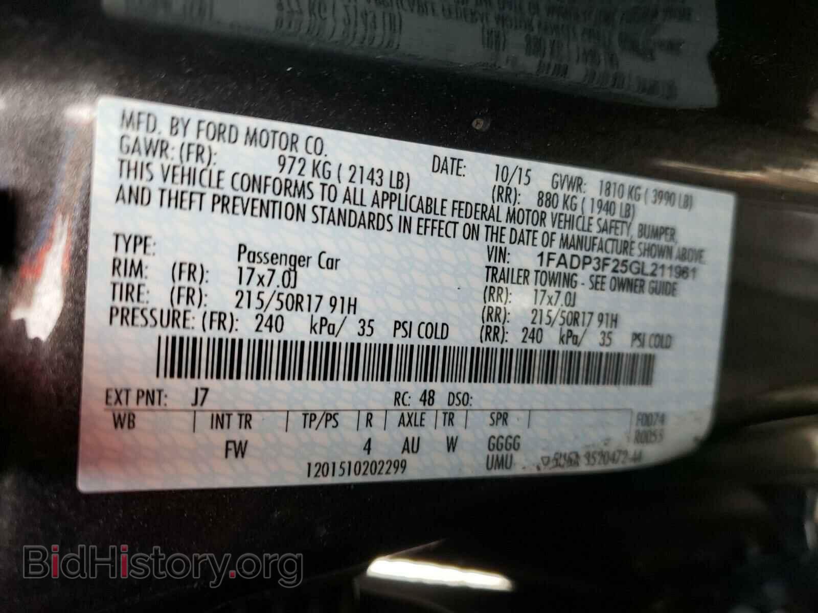 2016 FORD FOCUS - VIN: 1FADP3F25GL211961 - Photo 10