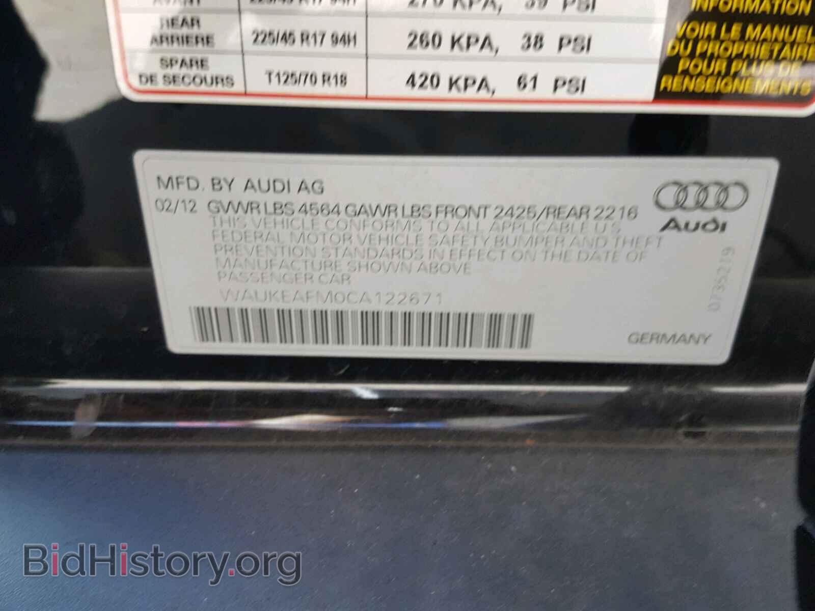 2012 AUDI A3 - VIN: WAUKEAFM0CA122671 - Фото 10