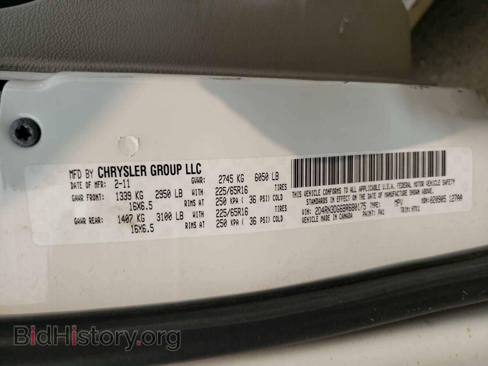 2011 DODGE GRAND CARA - VIN: 2D4RN3DG6BR680175 - Фото 10