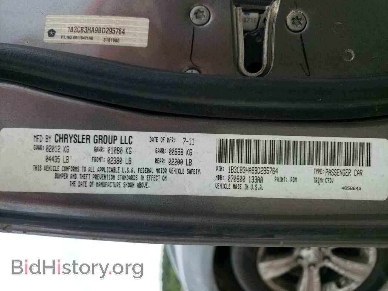 2011 DODGE CALIBER - VIN: 1B3CB3HA9BD295764 - Фото 10