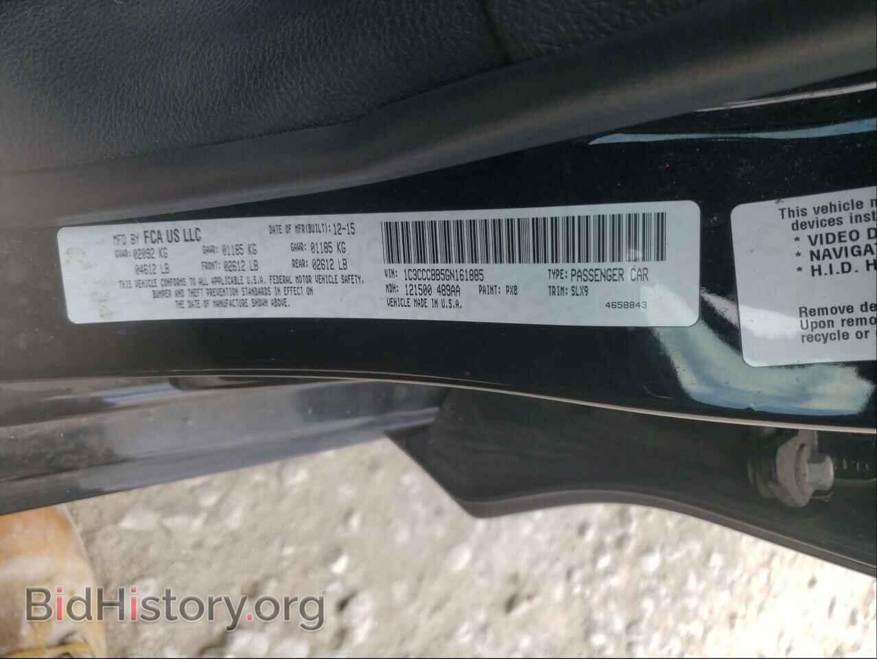 2016 CHRYSLER 200 - VIN: 1C3CCCBB5GN161885 - Фото 10