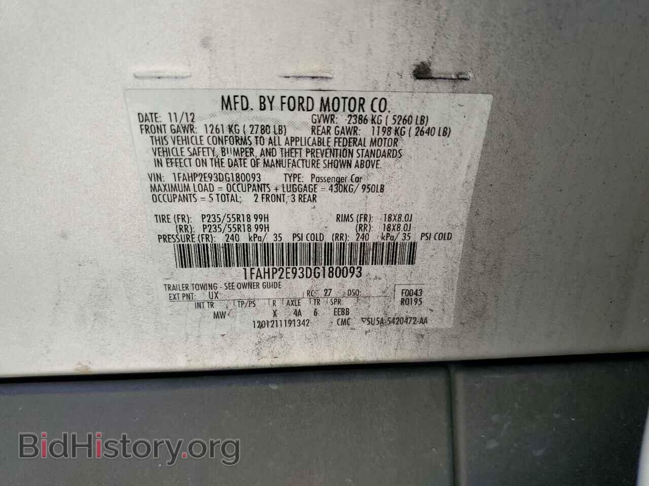 2013 FORD TAURUS - VIN: 1FAHP2E93DG180093 - Photo 10