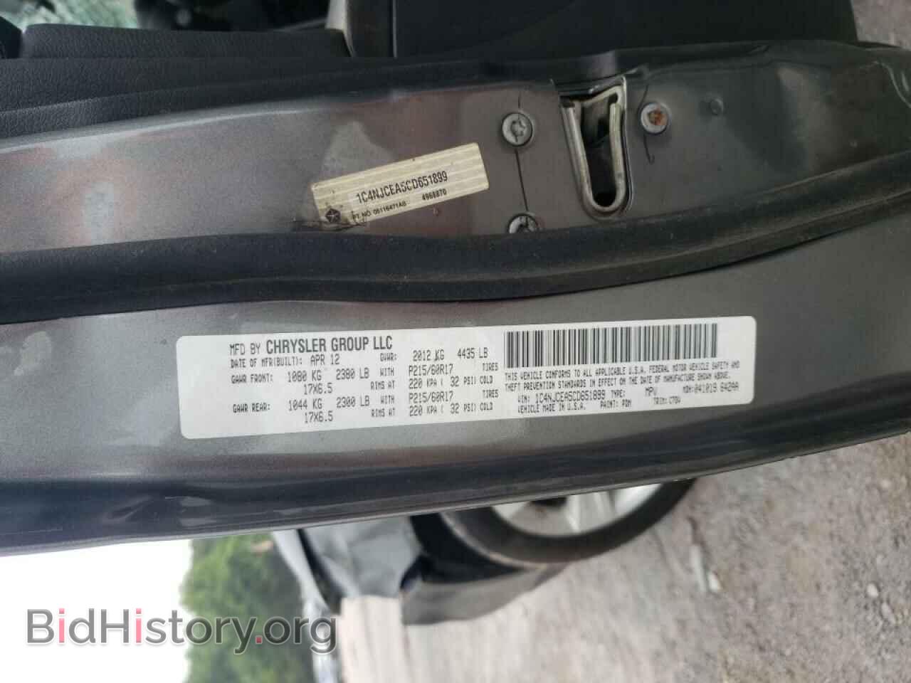 2012 JEEP COMPASS - VIN: 1C4NJCEA5CD651899 - Фото 10