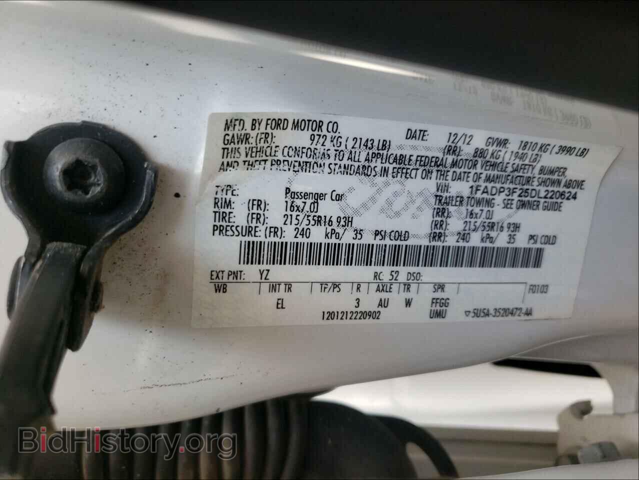 2013 FORD FOCUS - VIN: 1FADP3F25DL220624 - Фото 10