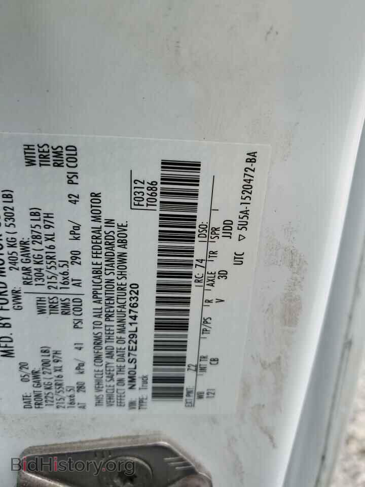 2020 FORD TRANSIT - VIN: NM0LS7E29L1476320 - Фото 13