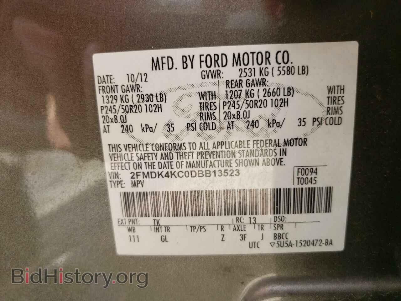 2013 FORD EDGE - VIN: 2FMDK4KC0DBB13523 - Photo 10