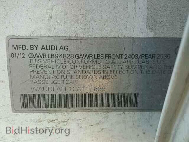 2012 AUDI A4 - VIN: WAUDFAFL1CA111899 - Photo 10