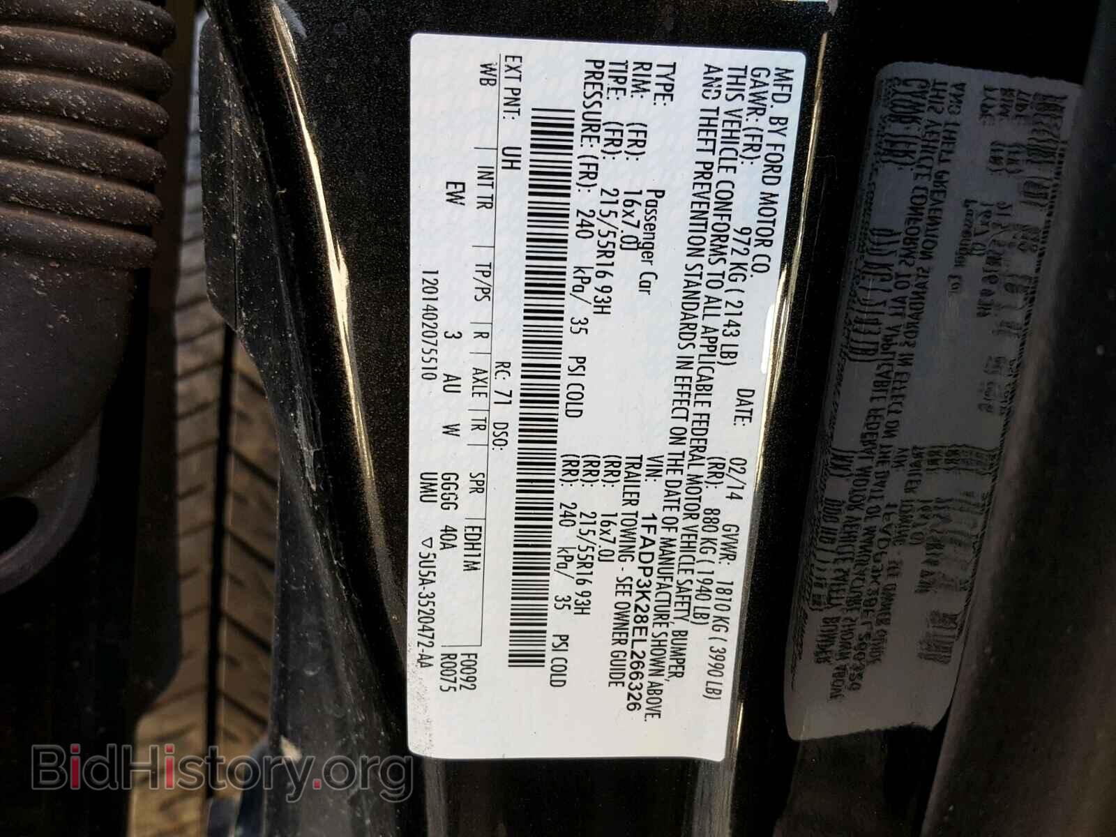 2014 FORD FOCUS - VIN: 1FADP3K28EL266326 - Фото 10