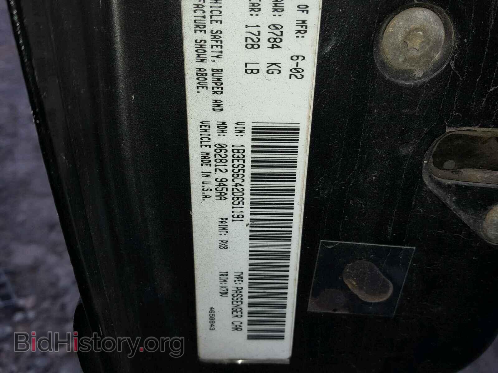 2002 DODGE NEON - VIN: 1B3ES56C42D651191 - Фото 10