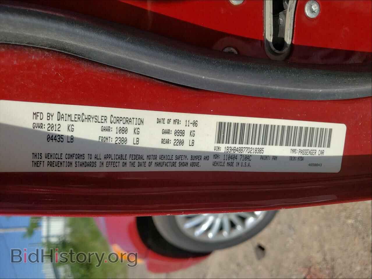 2007 DODGE CALIBER - VIN: 1B3HB48B77D218385 - Photo 10