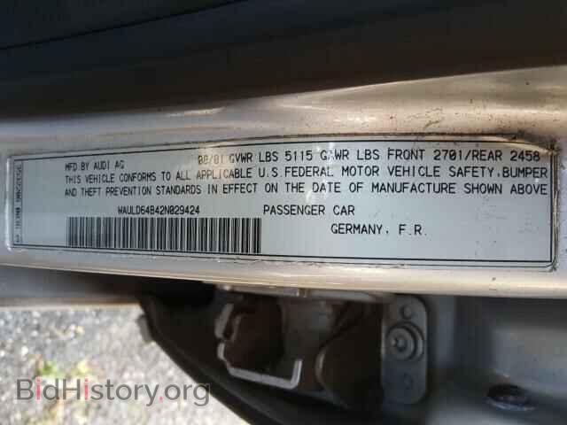 2002 AUDI A6 - VIN: WAULD64B42N029424 - Фото 10
