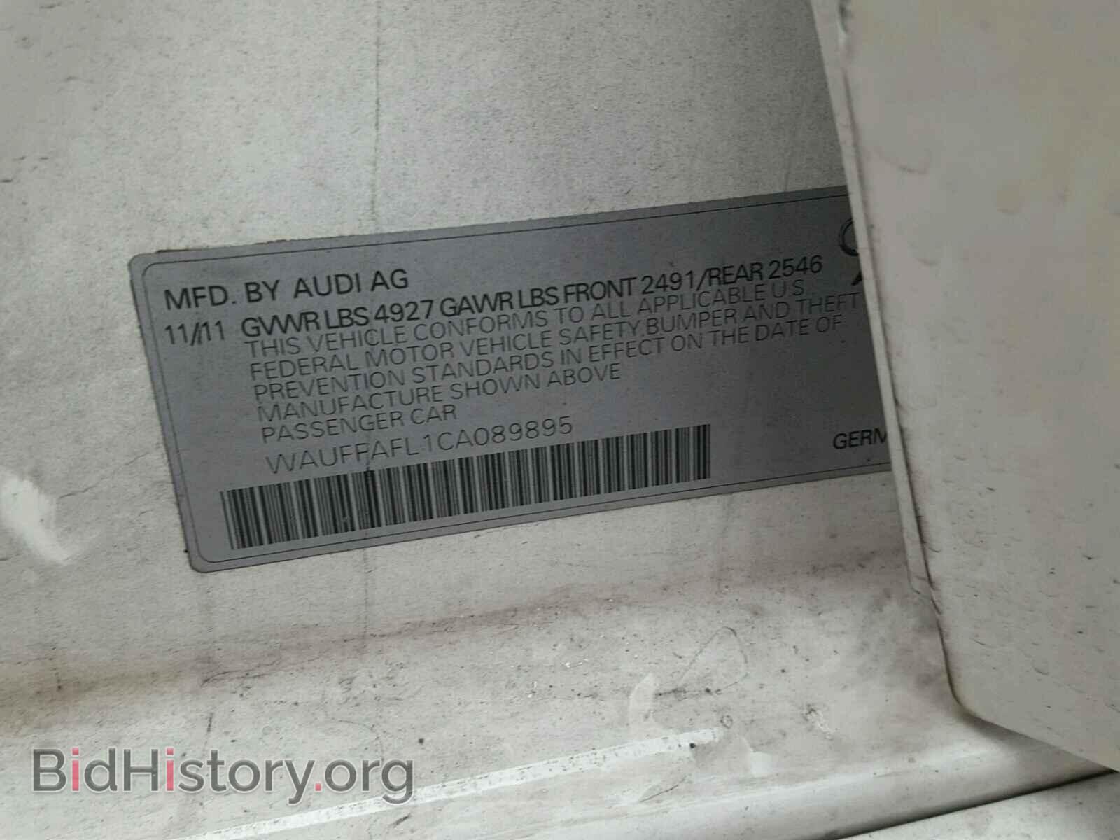 2012 AUDI A4 - VIN: WAUFFAFL1CA089895 - Фото 10