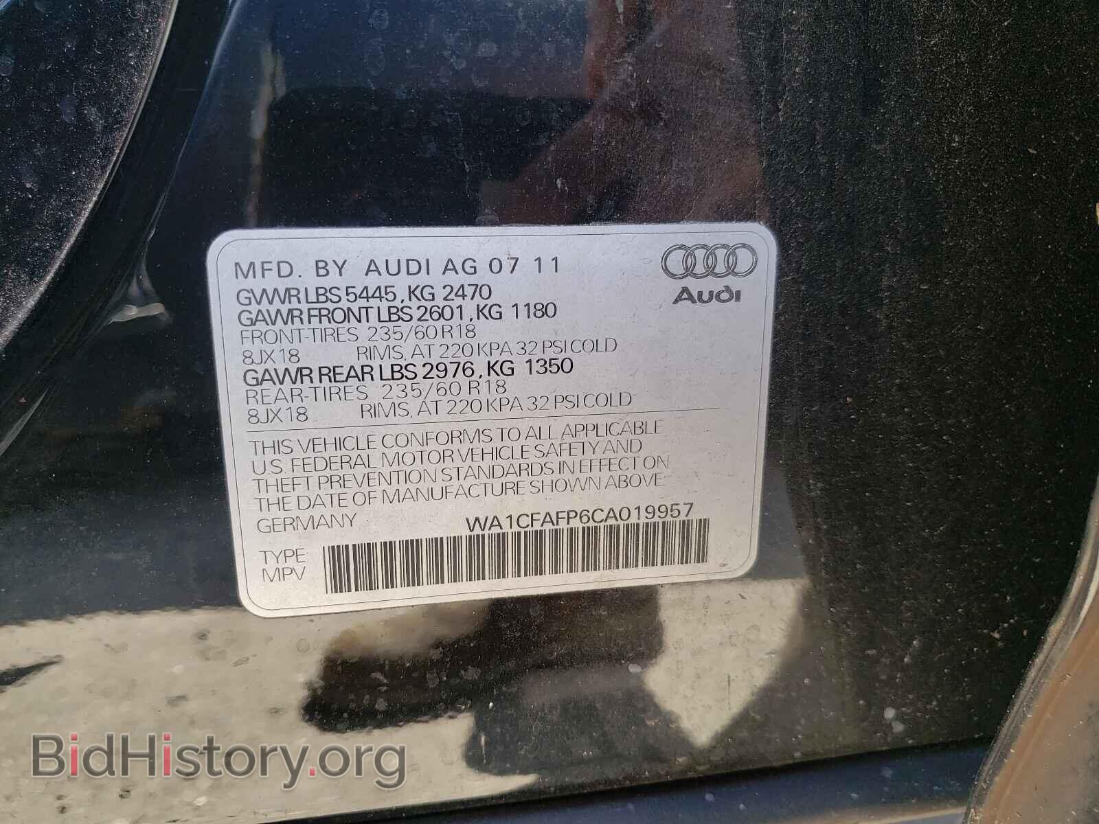 2012 AUDI Q5 - VIN: WA1CFAFP6CA019957 - Photo 10