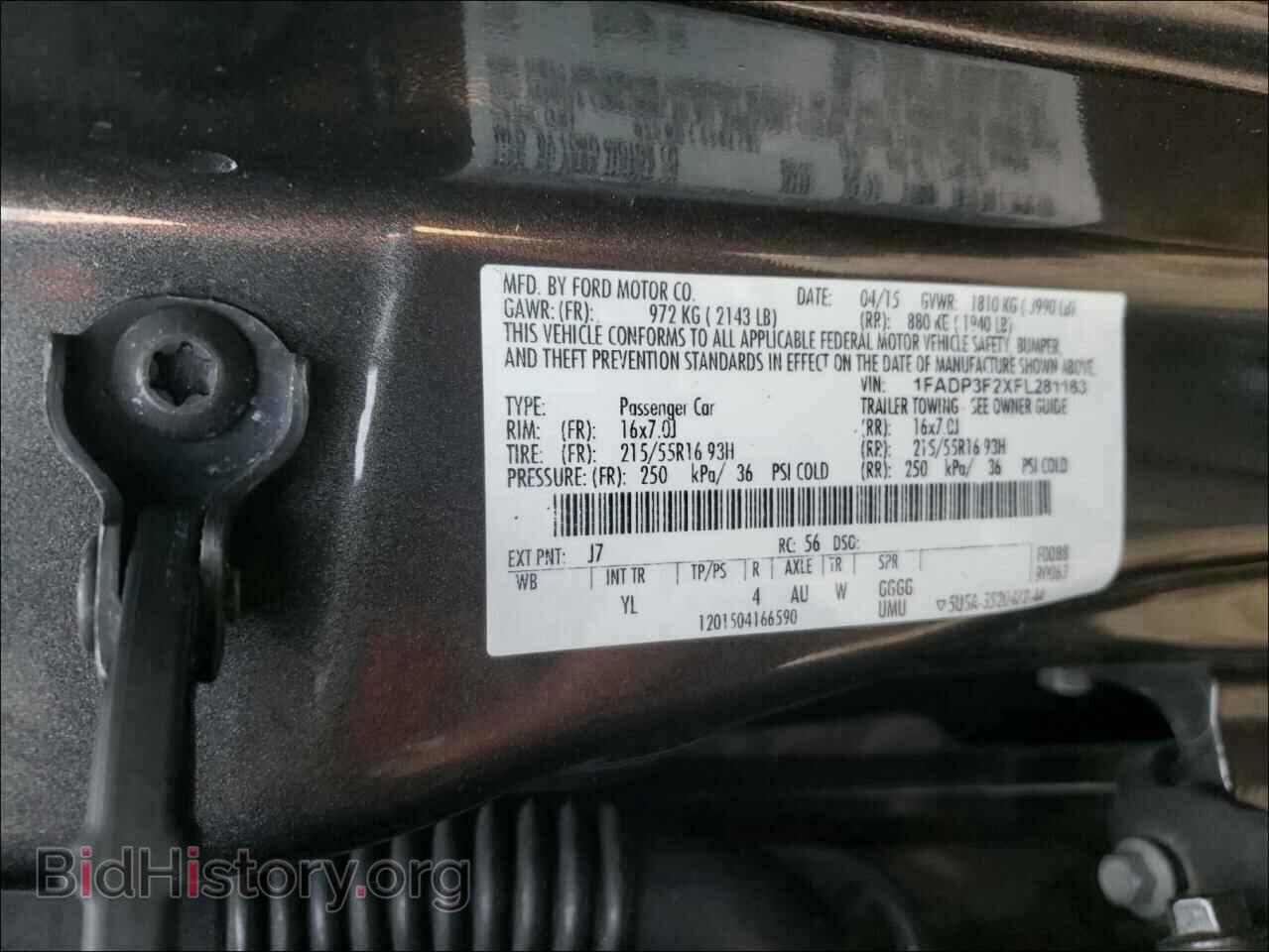 2015 FORD FOCUS - VIN: 1FADP3F2XFL281163 - Фото 10