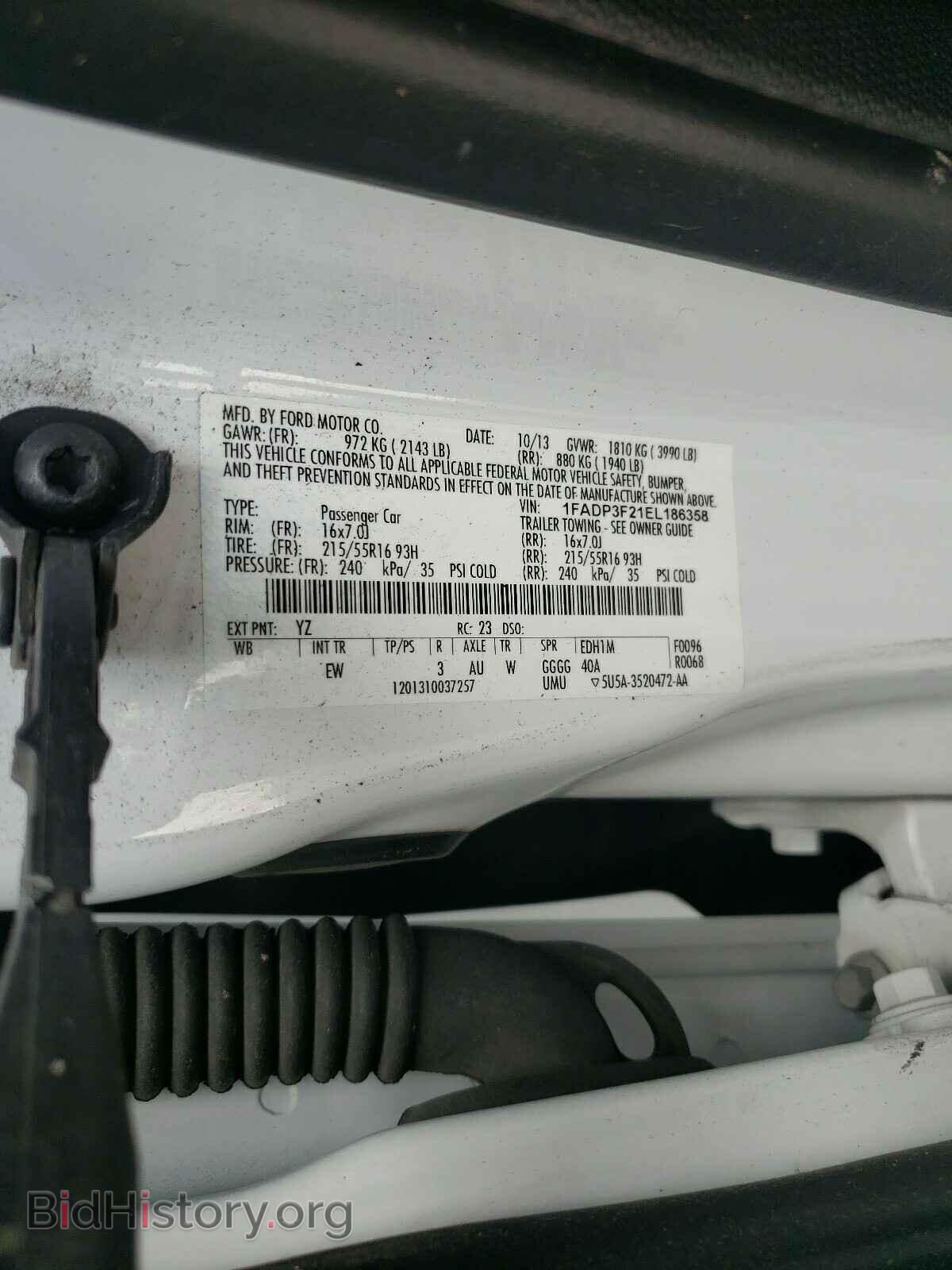 2014 FORD FOCUS - VIN: 1FADP3F21EL186358 - Фото 10