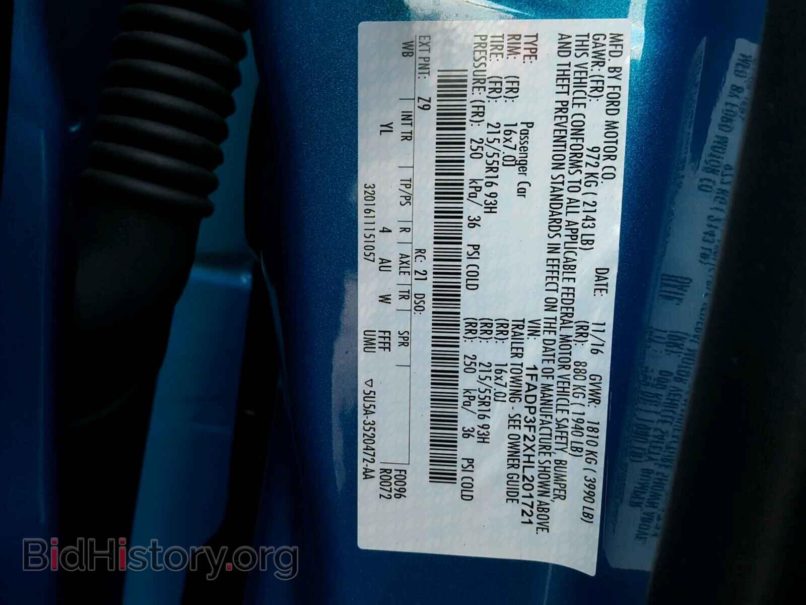 2017 FORD FOCUS - VIN: 1FADP3F2XHL201721 - Photo 10