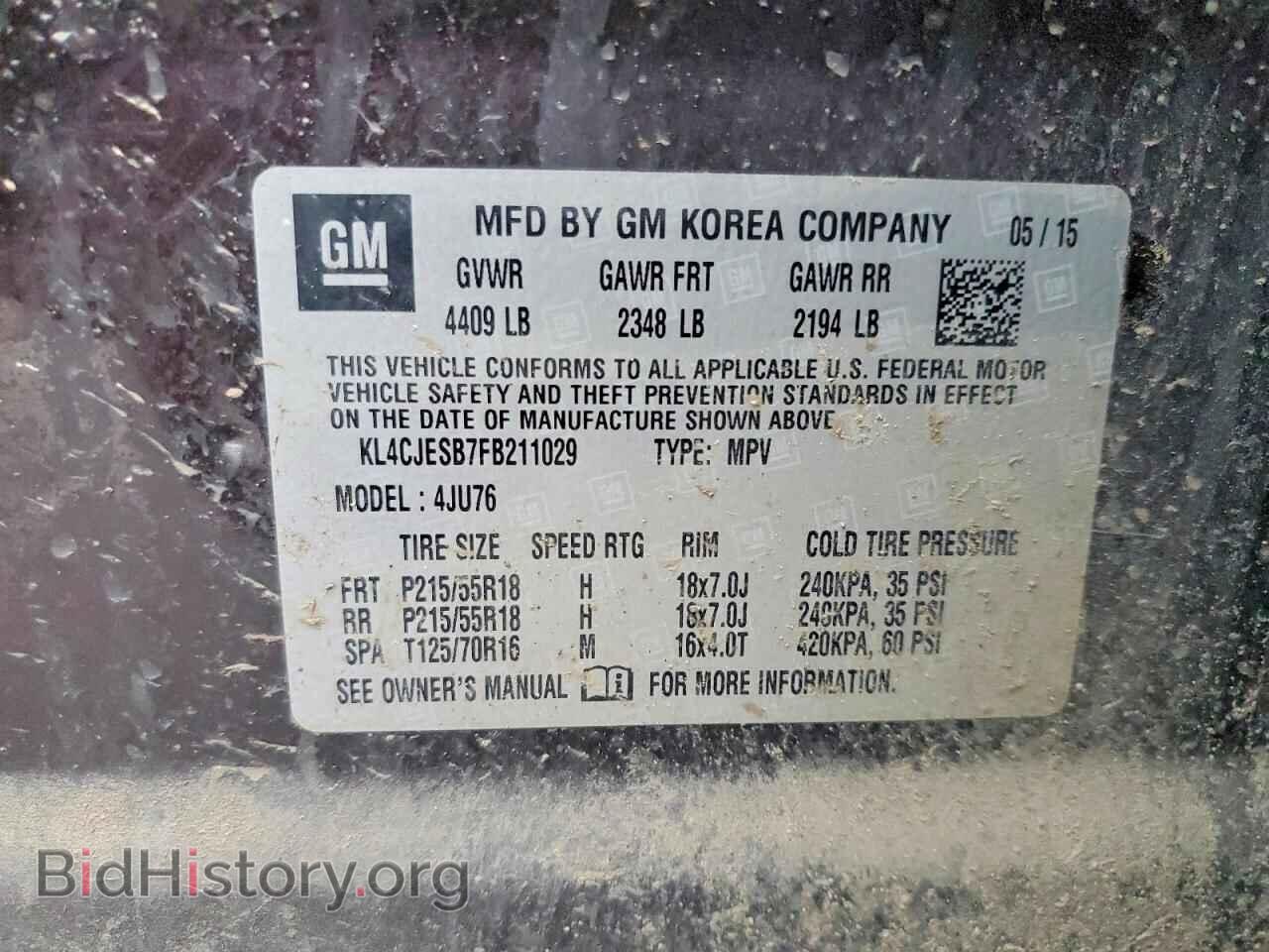 2015 BUICK ENCORE - VIN: KL4CJESB7FB211029 - Photo 13