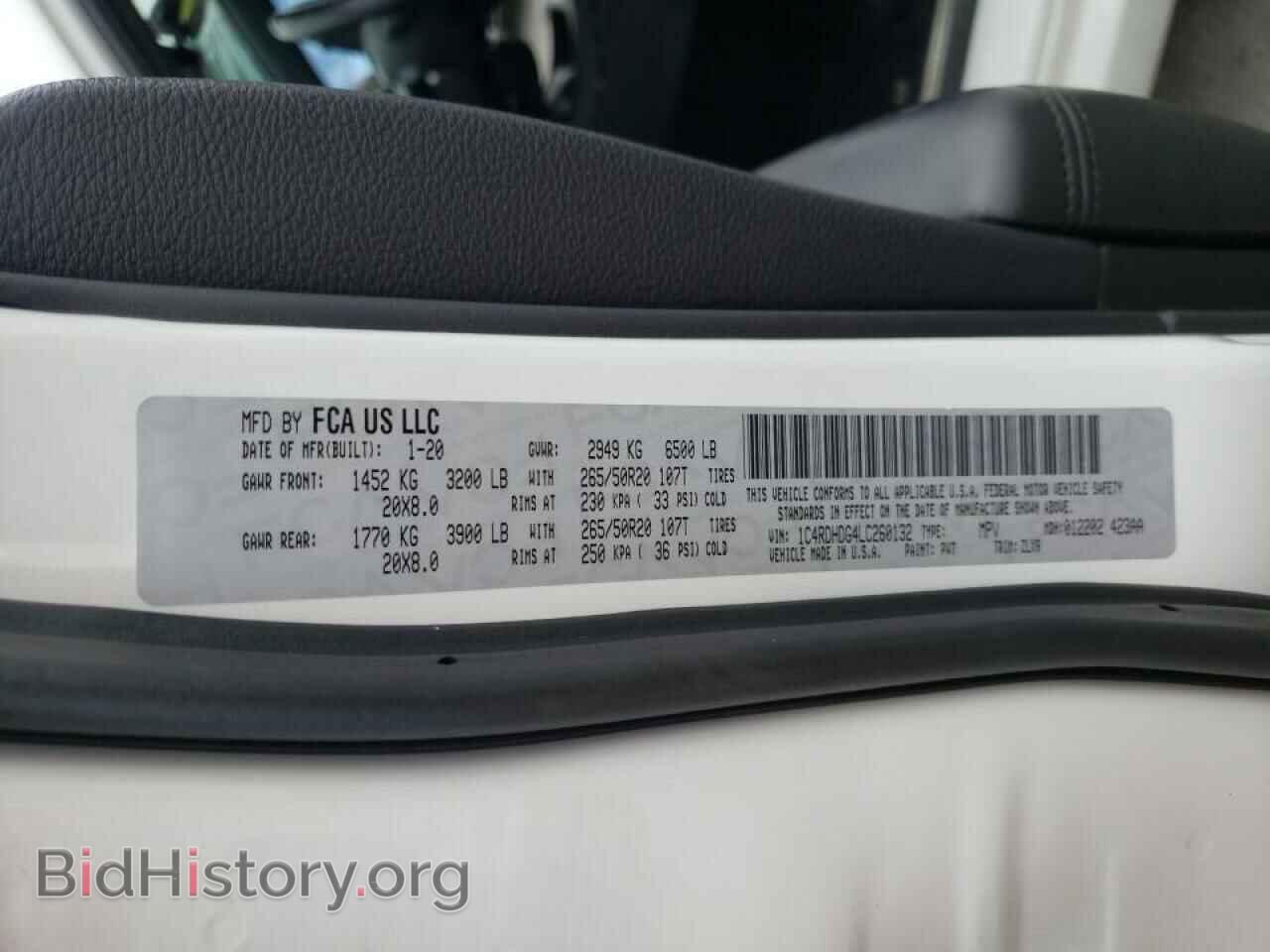 2020 DODGE DURANGO - VIN: 1C4RDHDG4LC260132 - Фото 10