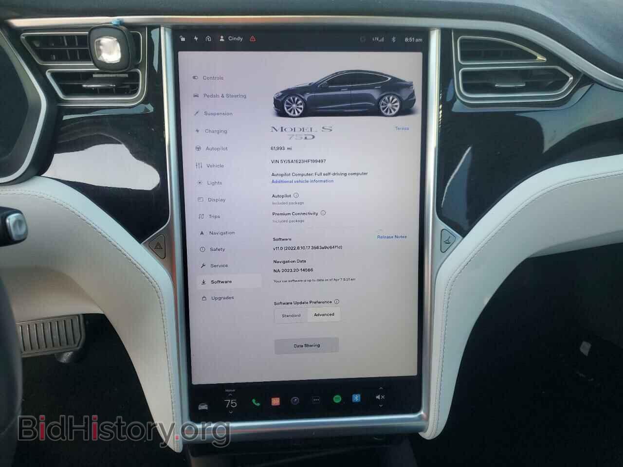 2017 TESLA MODEL S - VIN: 5YJSA1E23HF199497 - Фото 9