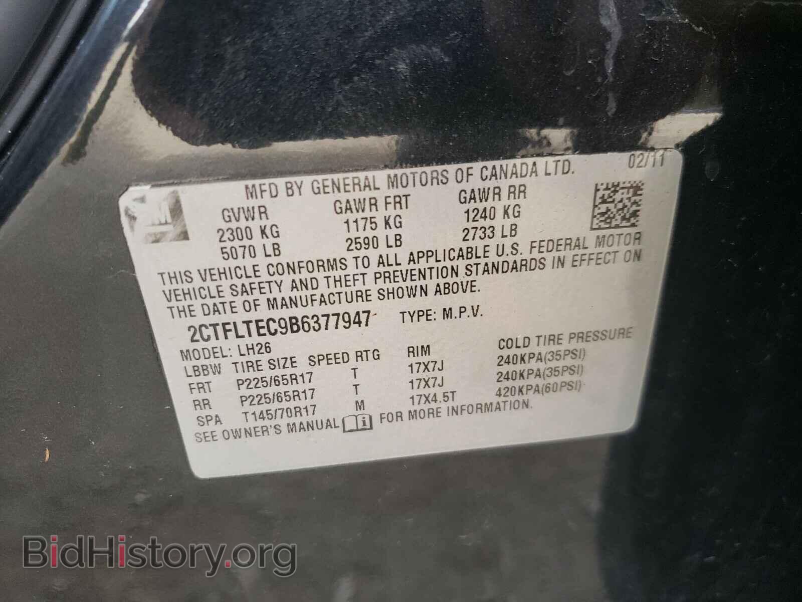 2011 GMC TERRAIN - VIN: 2CTFLTEC9B6377947 - Фото 10