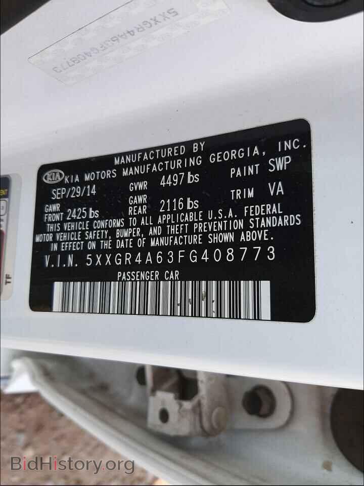 2015 KIA OPTIMA - VIN: 5XXGR4A63FG408773 - Photo 9
