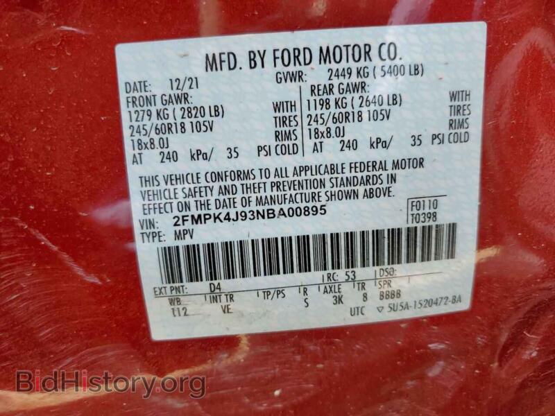 2022 Ford EDGE (VIN 2FMPK4J93NBA00895) — photo 10 of 10