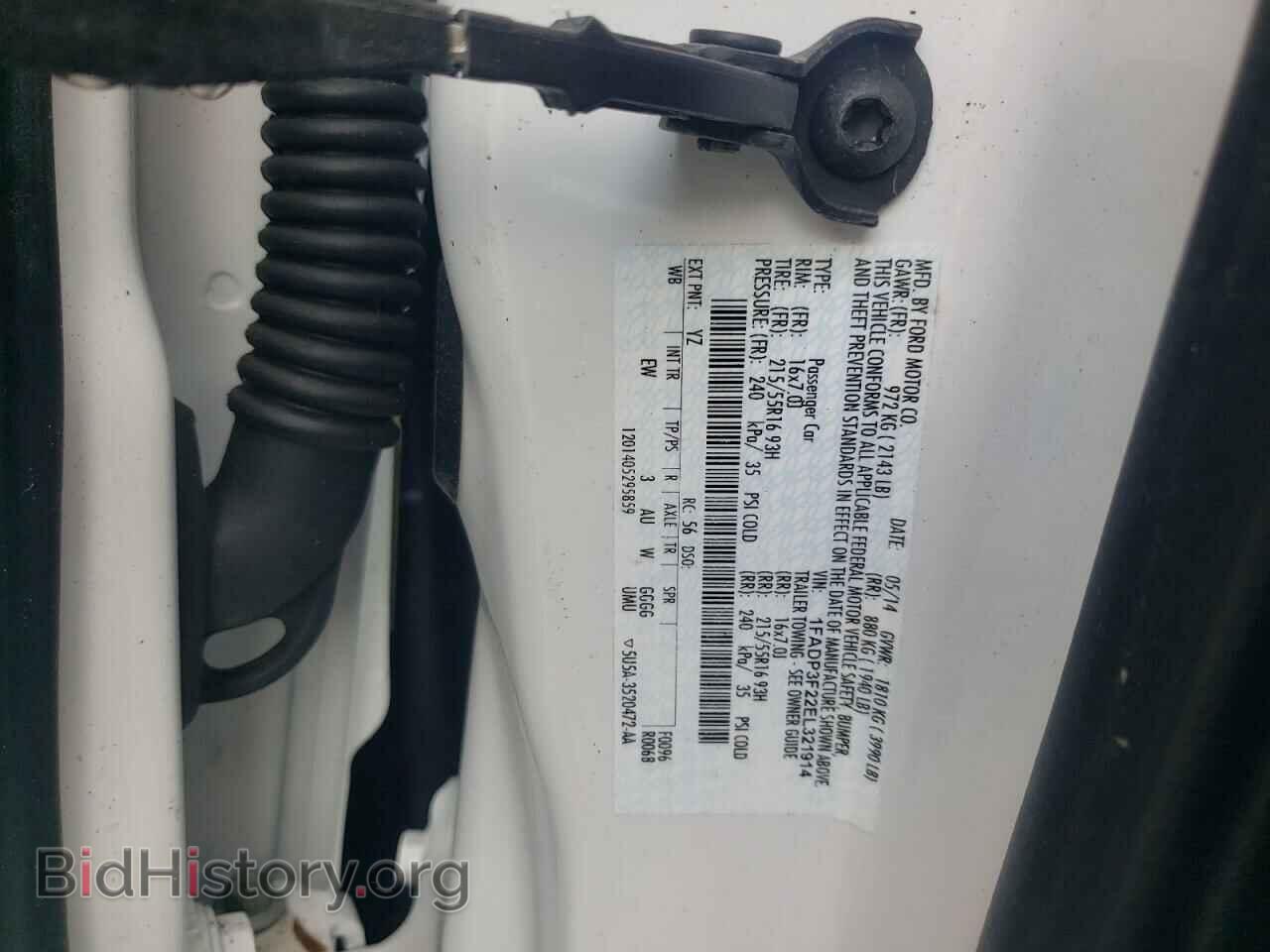 2014 FORD FOCUS - VIN: 1FADP3F22EL321914 - Фото 10
