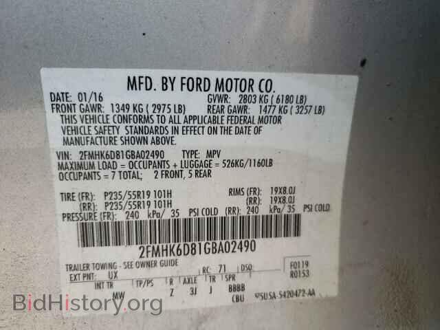 2016 FORD FLEX - VIN: 2FMHK6D81GBA02490 - Photo 10