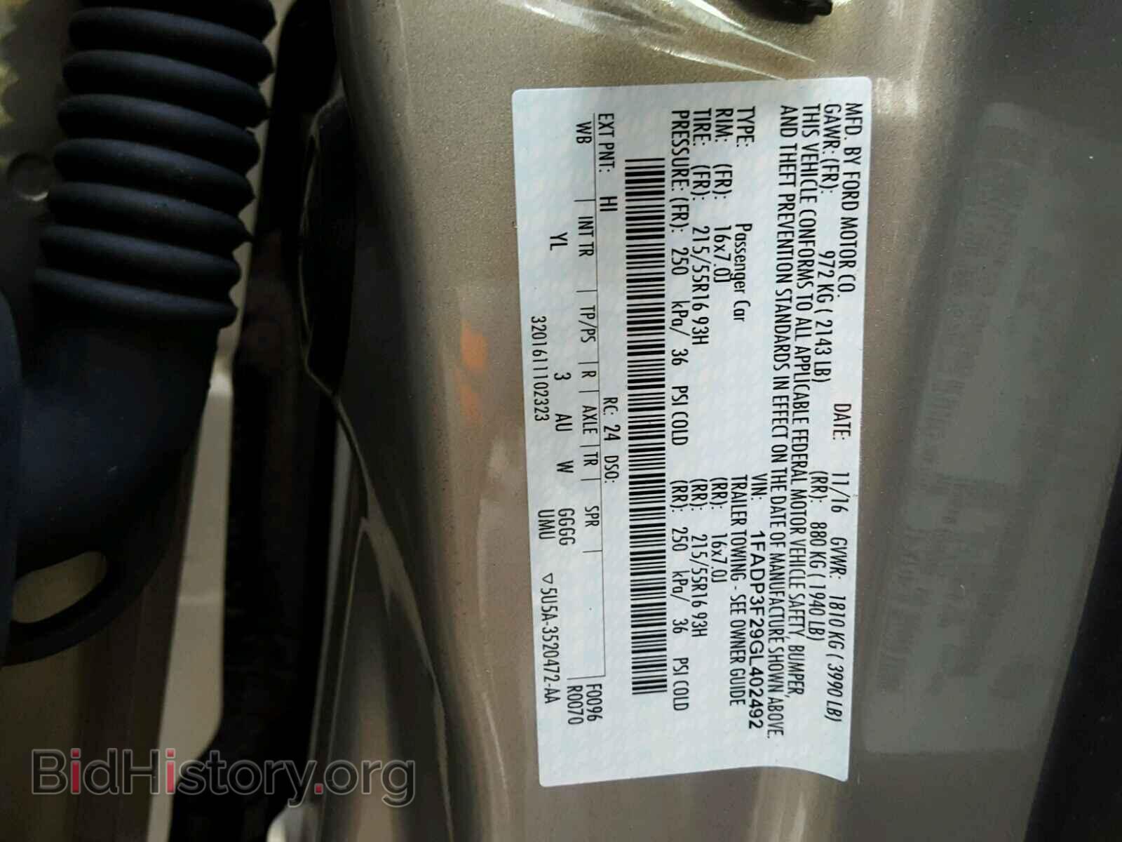 2016 FORD FOCUS - VIN: 1FADP3F29GL402492 - Photo 10