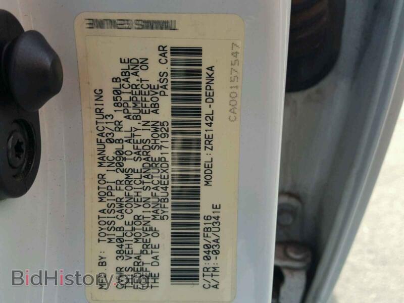 2013 Toyota COROLLA BA (VIN 5YFBU4EEXDP171925) — фото 10 из 10